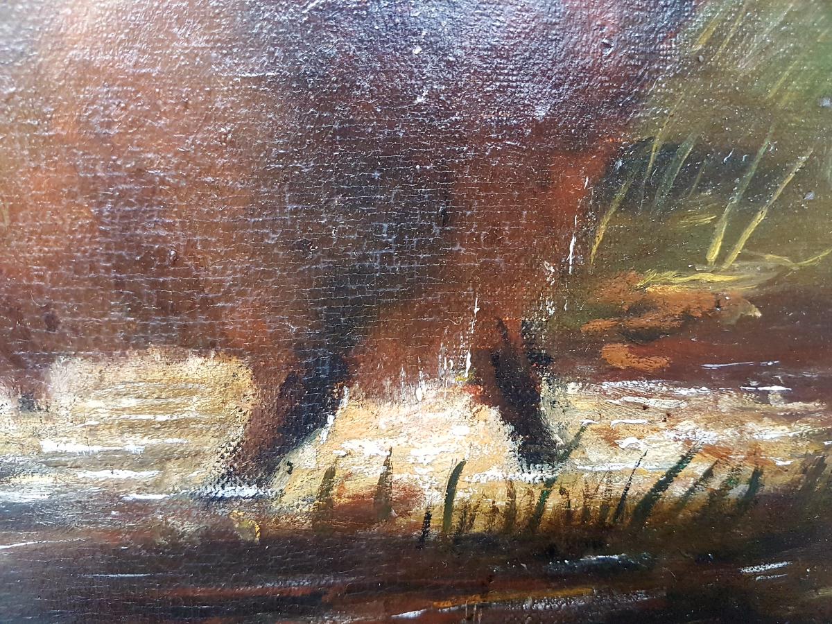 Barbizon School - Oil Bull Animal XIXe-photo-2