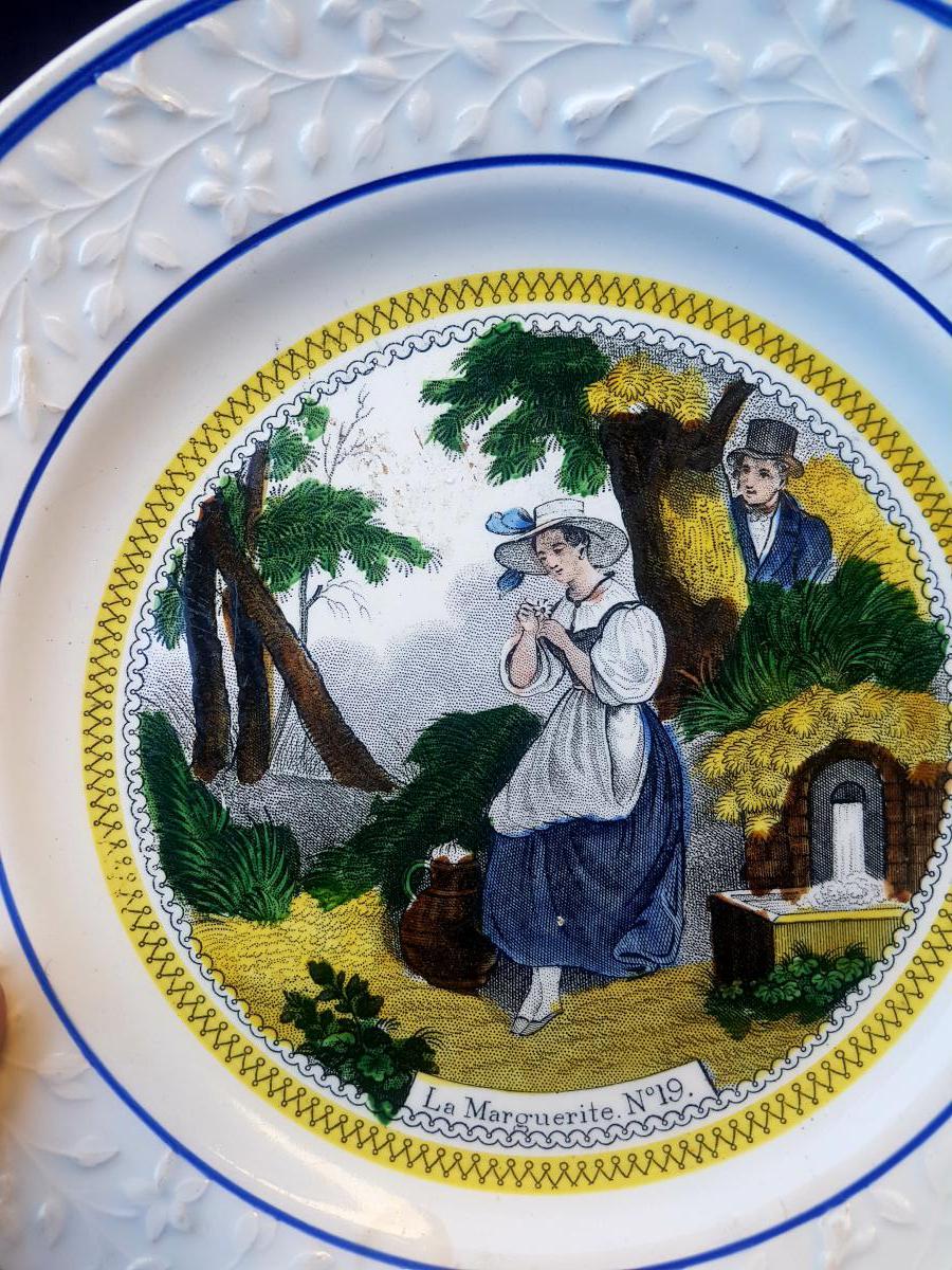 Series 6 Plates Fine Earthenware Choisy Le Roi 1830-photo-2