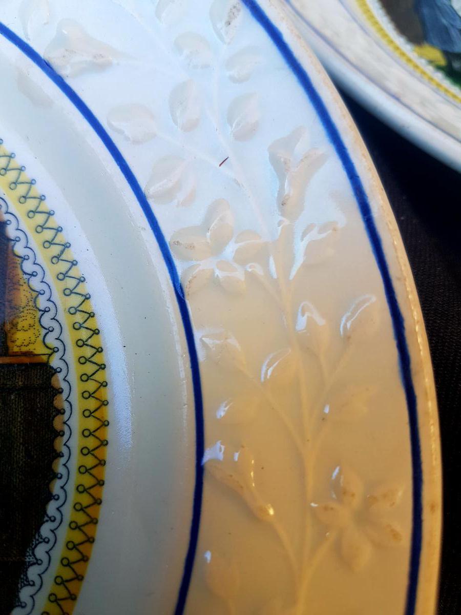 Series 6 Plates Fine Earthenware Choisy Le Roi 1830-photo-3