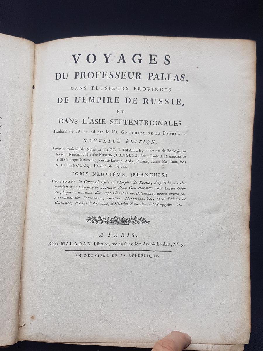 VOYAGE EN RUSSIE PALLAS XVIIIe ATLAS 1794 PLANCHES CARTES GRAVURES