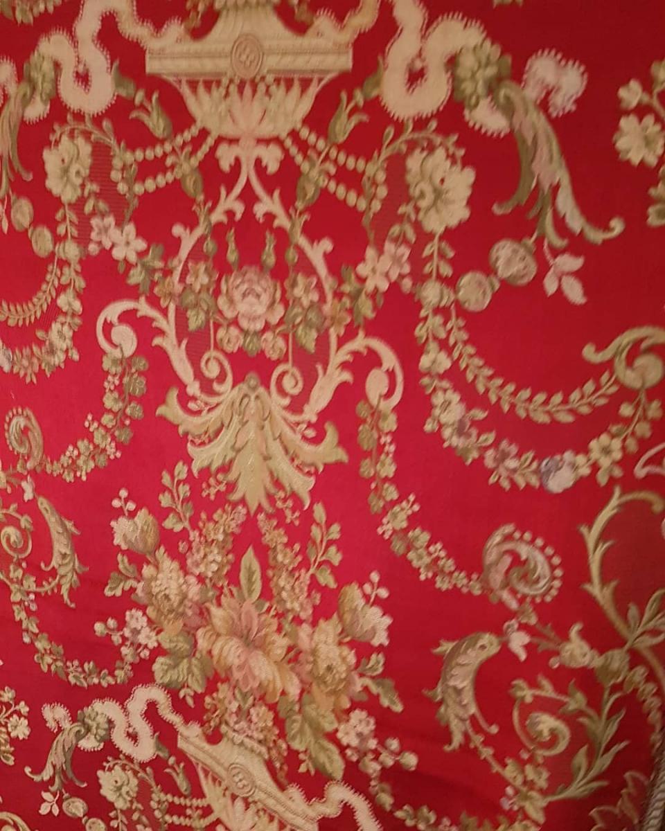 Pair Of Large Curtains Time Napoleon III Type Soirie Lyon-photo-4