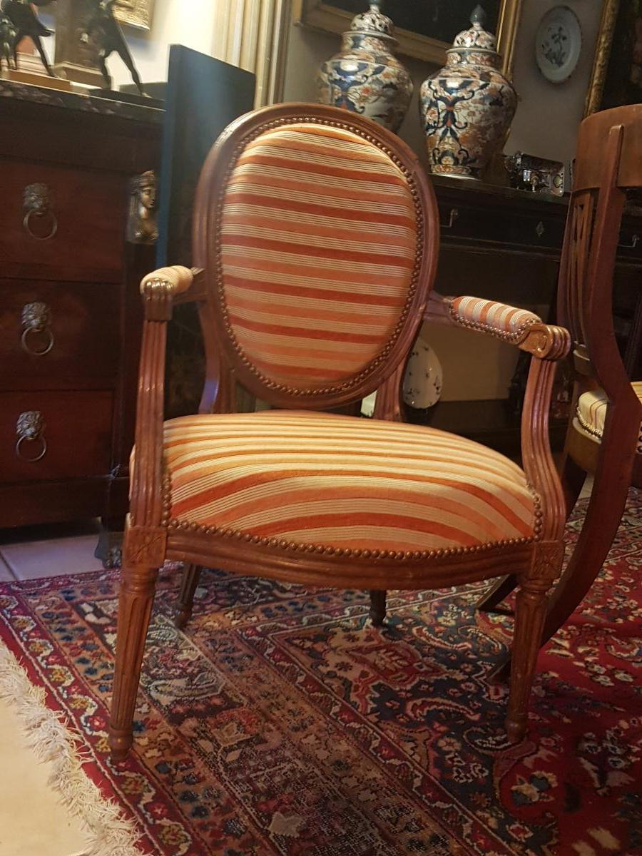 FAUTEUIL ÉPOQUE LOUIS XVI ESTAMPILLÉ DENIS JULIENNE XVIIIe-photo-8