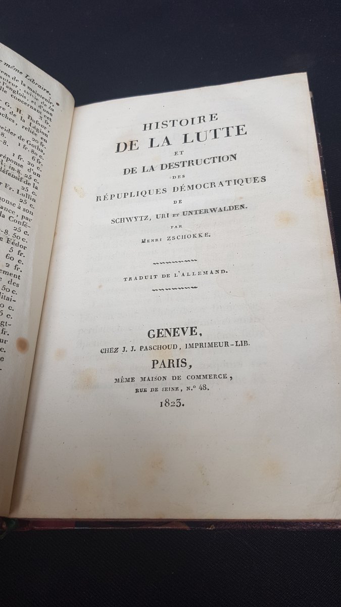 Suisse Zschokke - Histoire De La Lutte Et De La Destruction 1823-photo-1