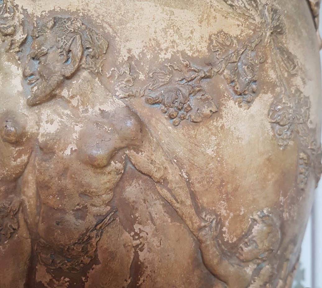 Big Vase Crater With Volutes Earth Cute Bacchus Nineteenth-photo-7