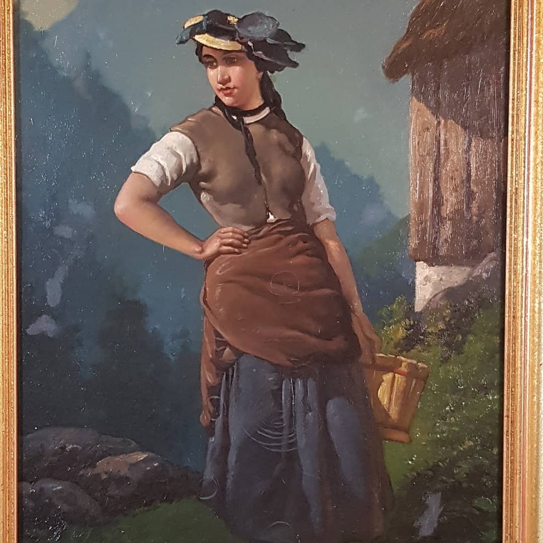 "the Water Carrier" Oil On Canvas XIXe French School-photo-1