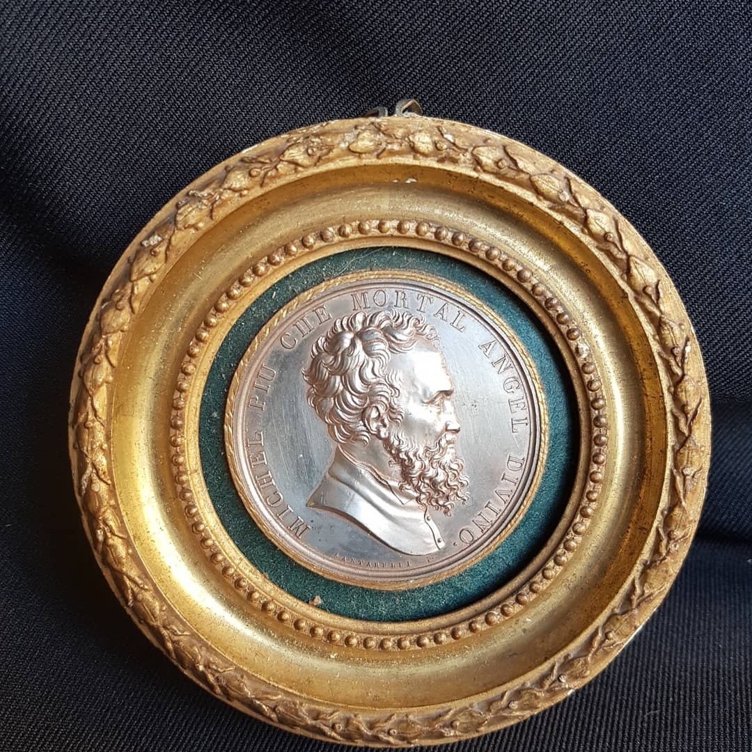 SANTARELLI - MICHEL-ANGE MINIATURE BAS-RELIEF PROFIL MEDAILLE