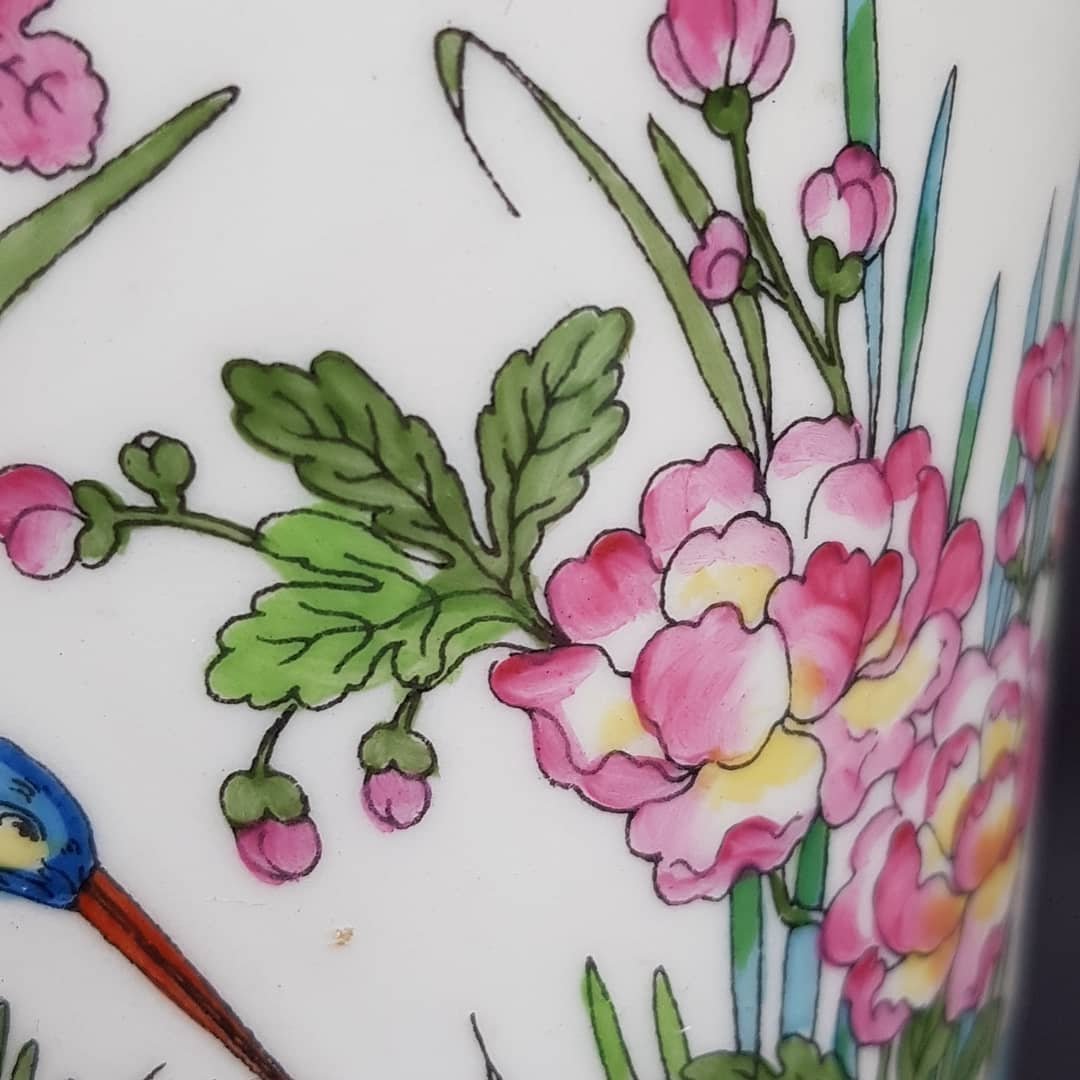 Bernardaud Porcelain Of Liloges Chinese Roll Vase-photo-1
