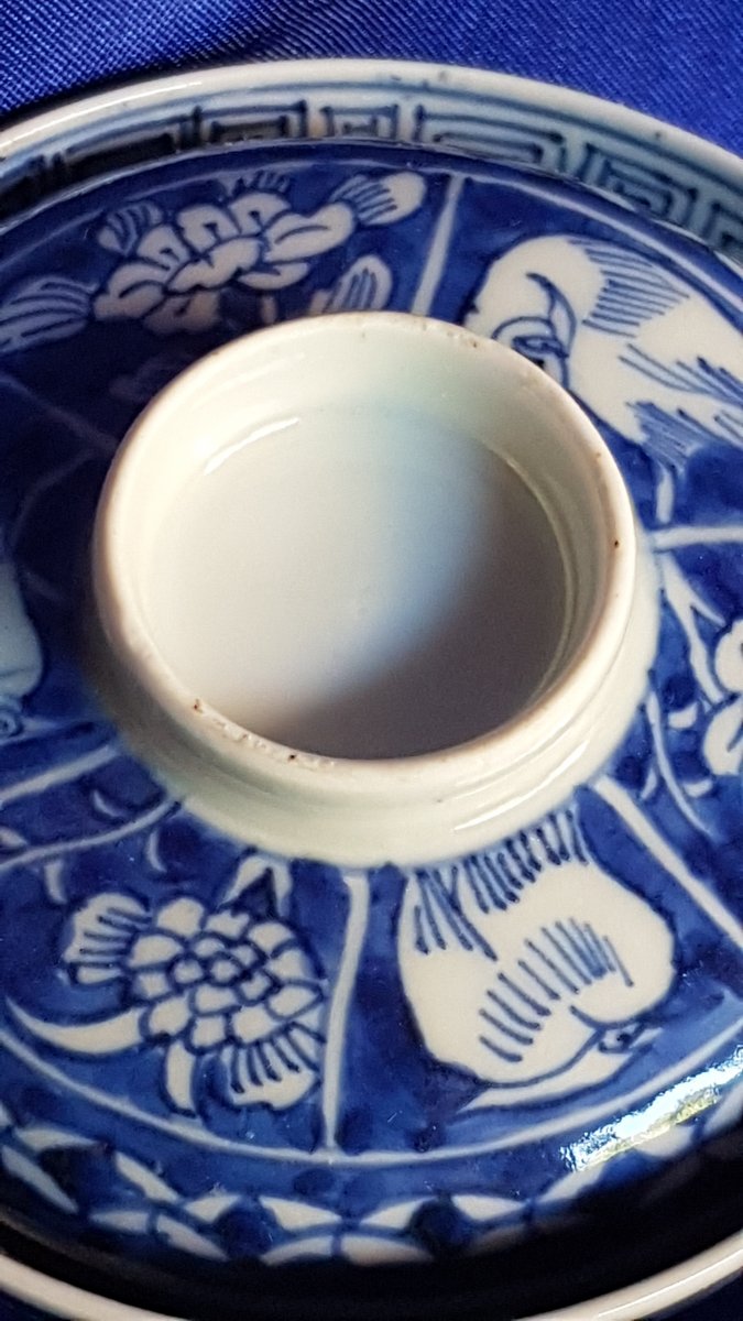 6 Pots Covered Porcelain Tea Cup Blue Hue China XIXth-photo-4