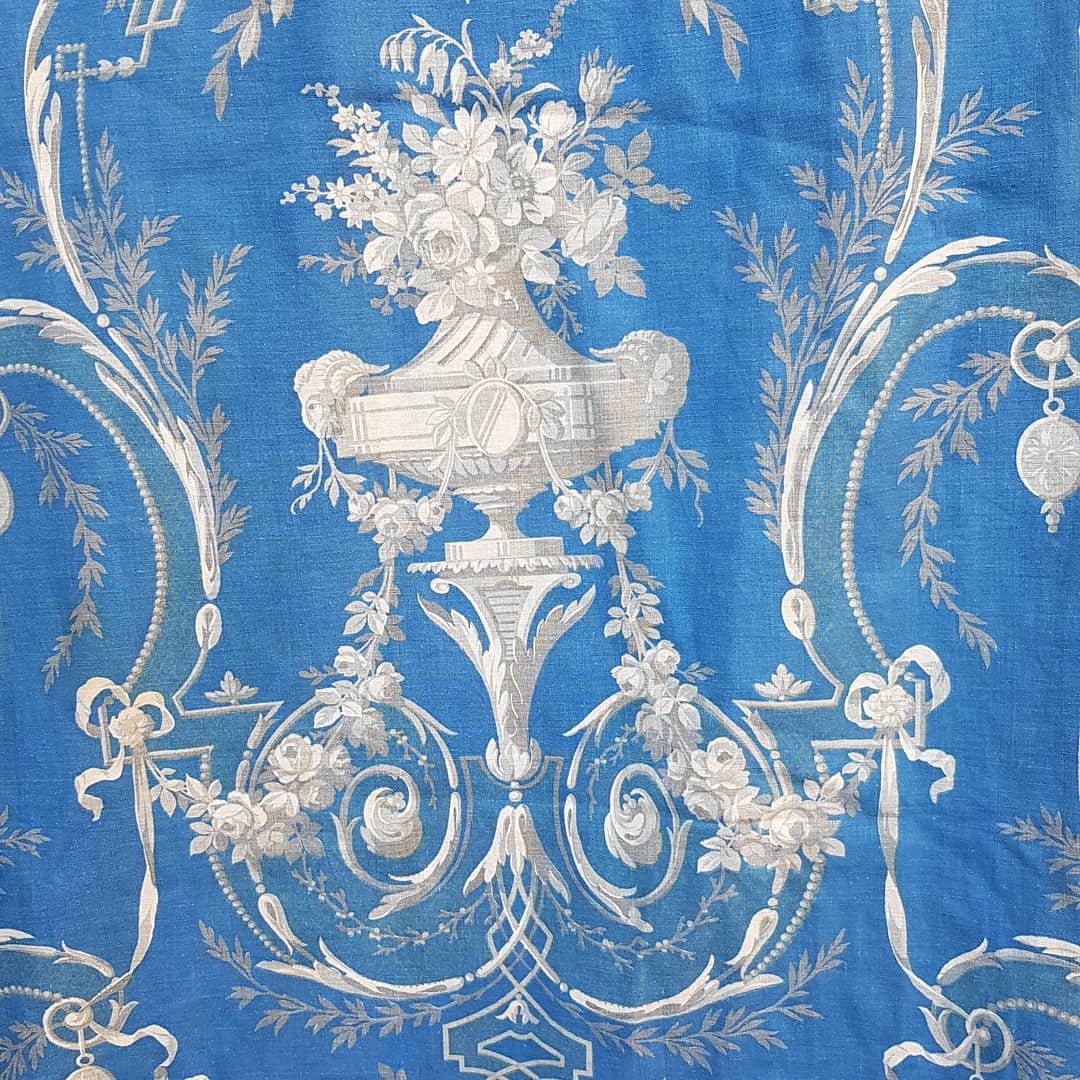 TENTURE RIDEAUX STYLE LOUIS XVI NAPOLÉON III 298 X 265 GRISAILLE TEXTILES ANCIENS XIXe-photo-2