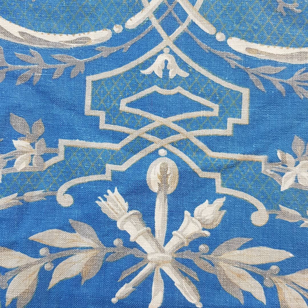 TENTURE RIDEAUX STYLE LOUIS XVI NAPOLÉON III 298 X 265 GRISAILLE TEXTILES ANCIENS XIXe-photo-6
