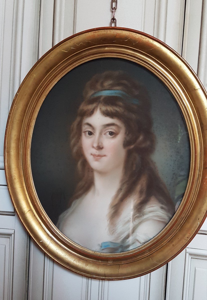 PORTRAIT  DE FEMME AU PASTEL DANS LE GOUT  XVIIIe MILIIEU XIXe MADAME ROLAND