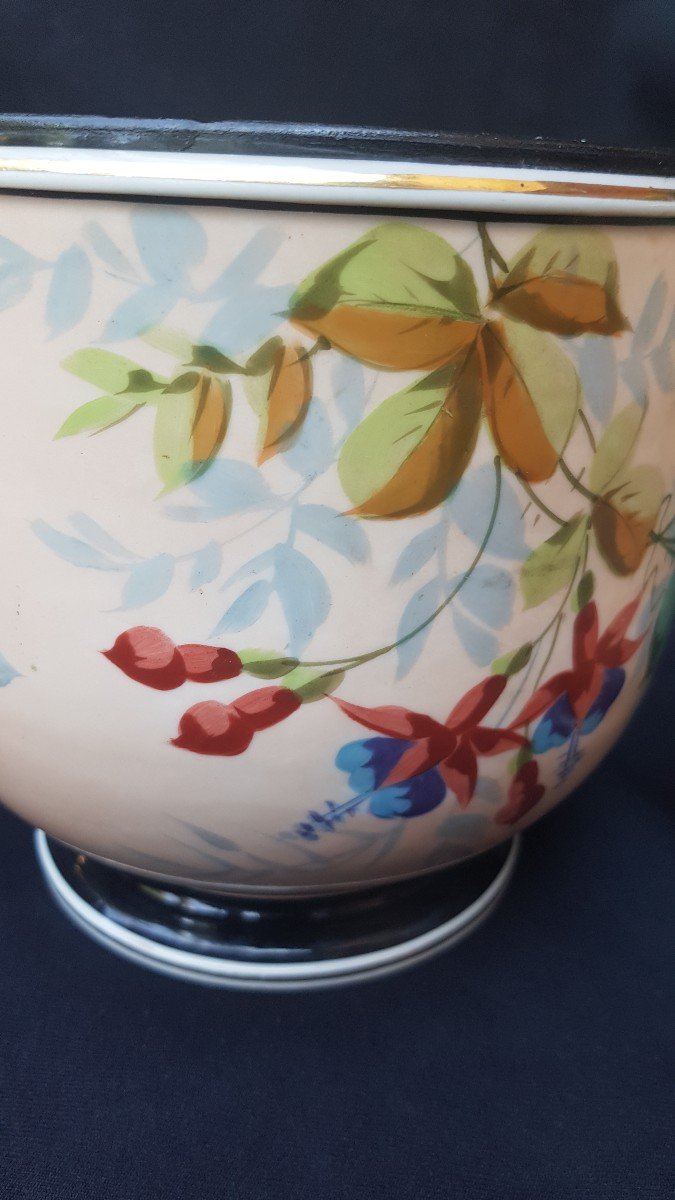Pair Of Paris Porcelain Cover-pots From The Napoleon III Period-photo-2