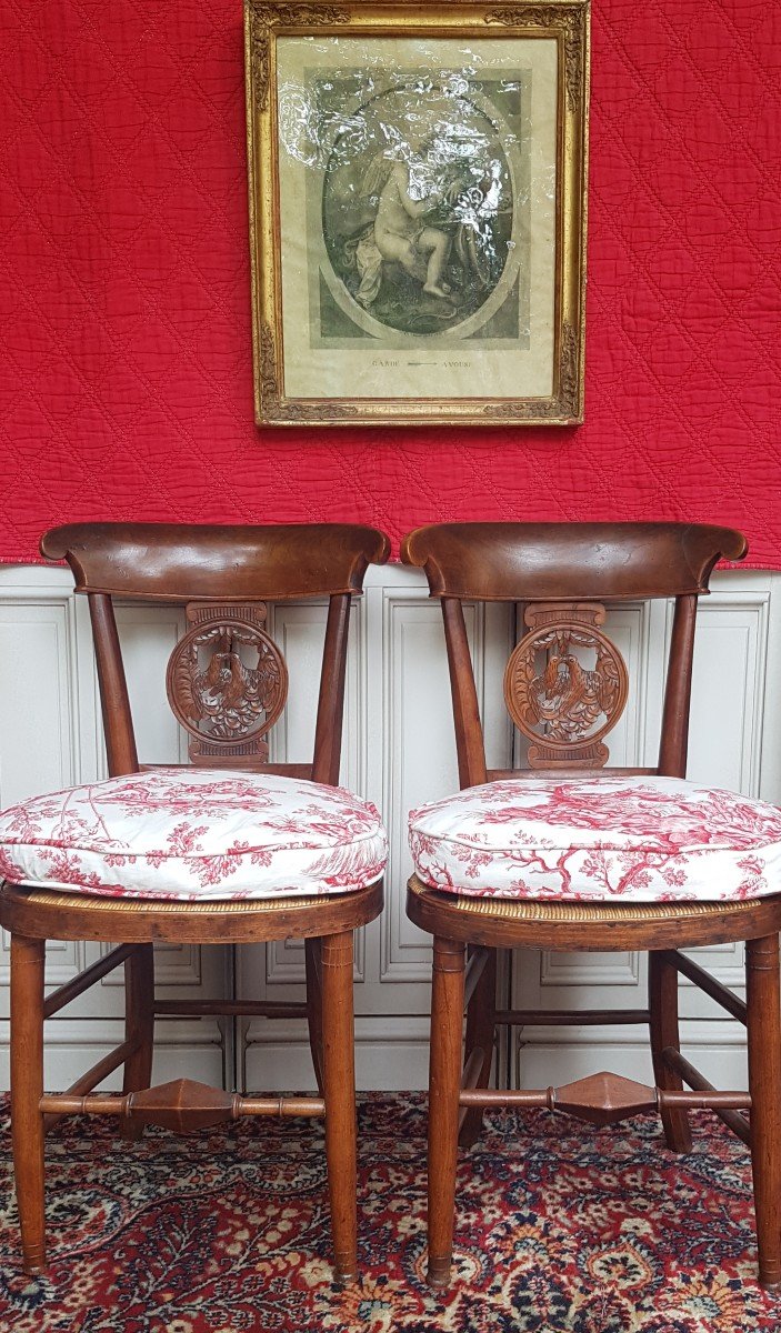 PAIRE DE CHAISES  PAILLÉES  DIRECTOIRE FIN XVIIIe ou TOUT DEBUT XIXe-photo-7