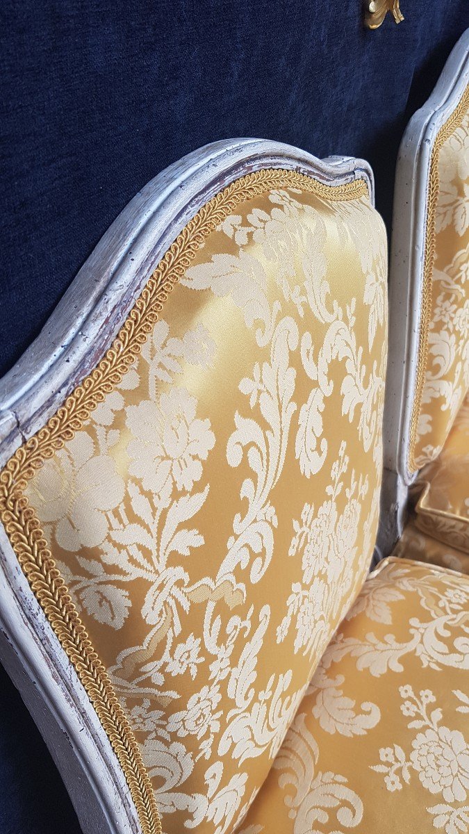 Pair Of Heating Chairs Louis XV Painted Wood-photo-1