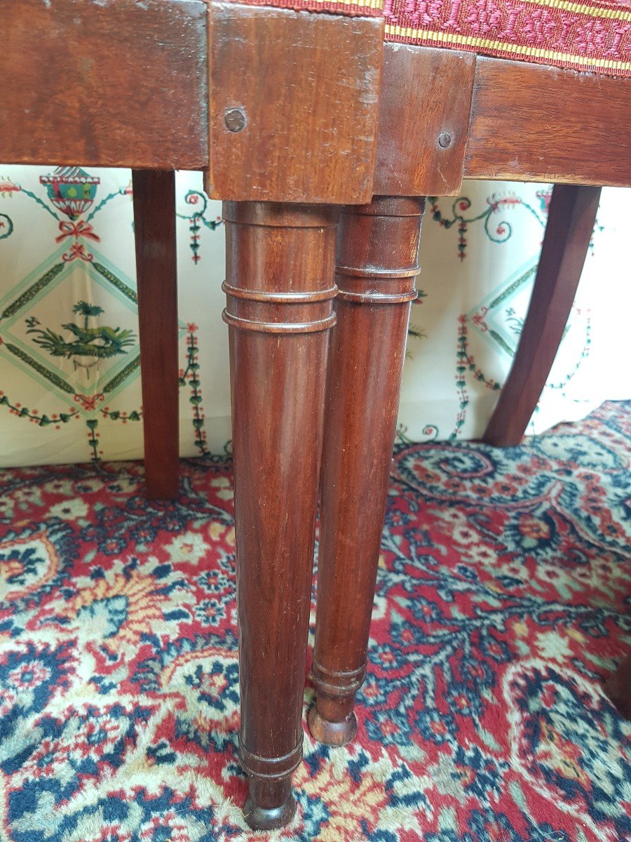Series Of 4 Mahogany Chairs Period Consulate In The Etruscan Empire-photo-3