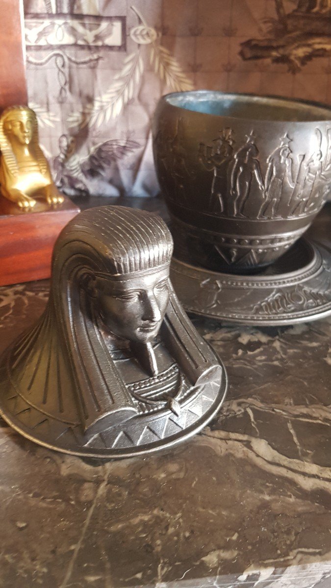 CANOPE VASE RETOUR D ÉGYPTE  ÉPOQUE NAPOLÉON III REGULE EMPIRE  EGYPTOMANIA CABINET DE CURIOSITÉ VISCÈRES-photo-4