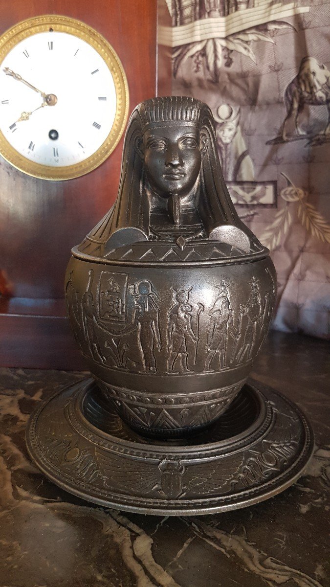 CANOPE VASE RETOUR D ÉGYPTE  ÉPOQUE NAPOLÉON III REGULE EMPIRE  EGYPTOMANIA CABINET DE CURIOSITÉ VISCÈRES-photo-4