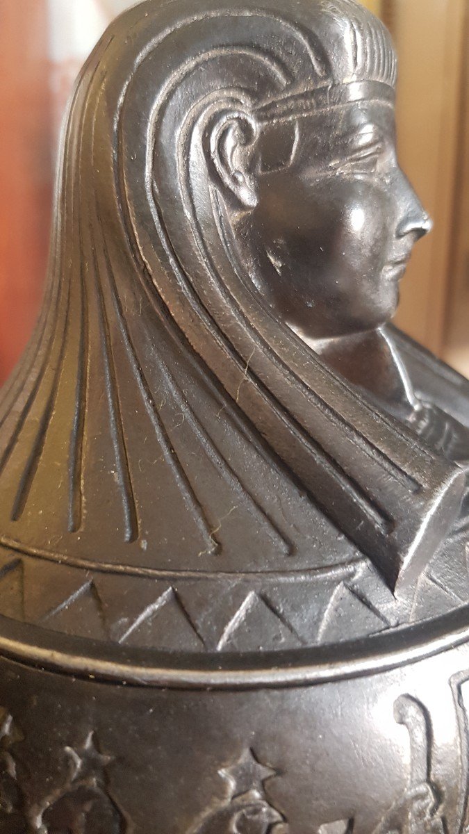 CANOPE VASE RETOUR D ÉGYPTE  ÉPOQUE NAPOLÉON III REGULE EMPIRE  EGYPTOMANIA CABINET DE CURIOSITÉ VISCÈRES-photo-8