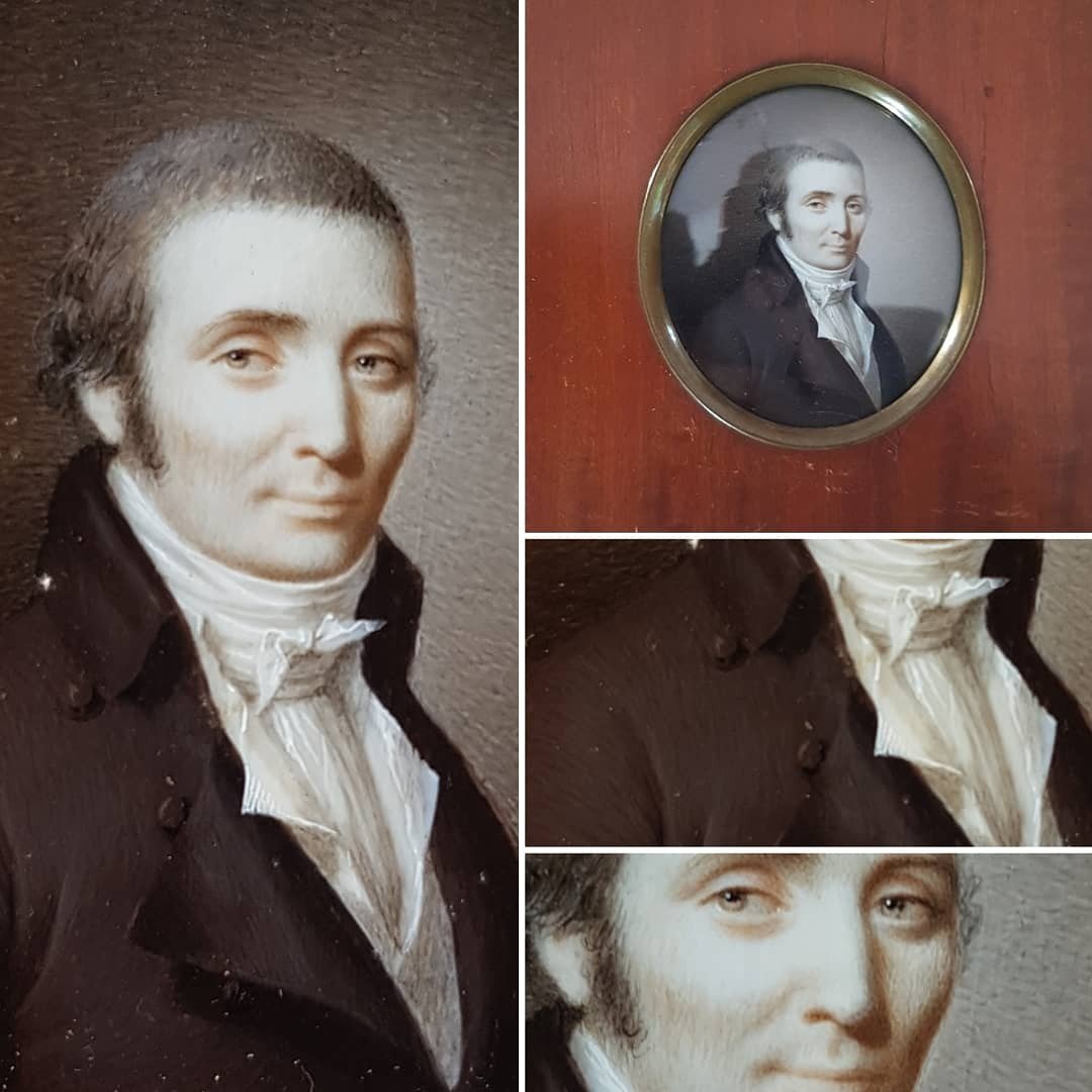 MINIATURE PORTRAIT D'HOMME VERS 1820 RESTAURATION CHARLES X -photo-2