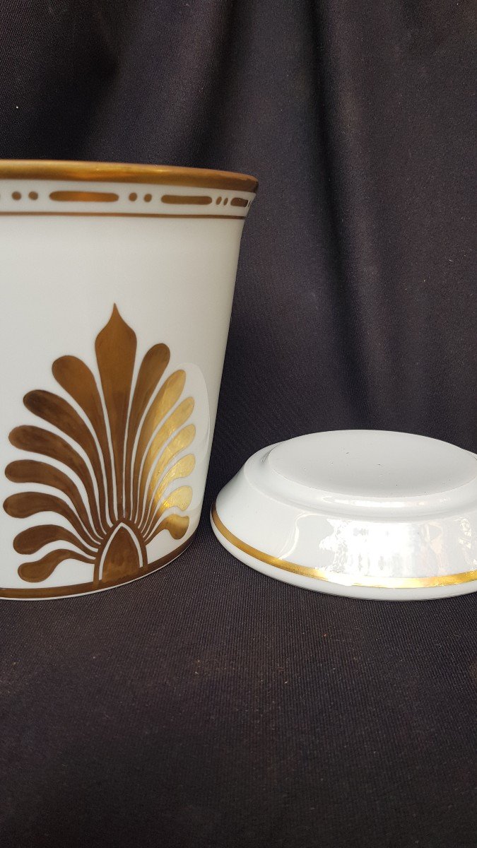 CACHE POT PORCELAINE DE PARIS DE STYLE EMPIRE FIN XIXe CACHE-POT VASE-photo-3