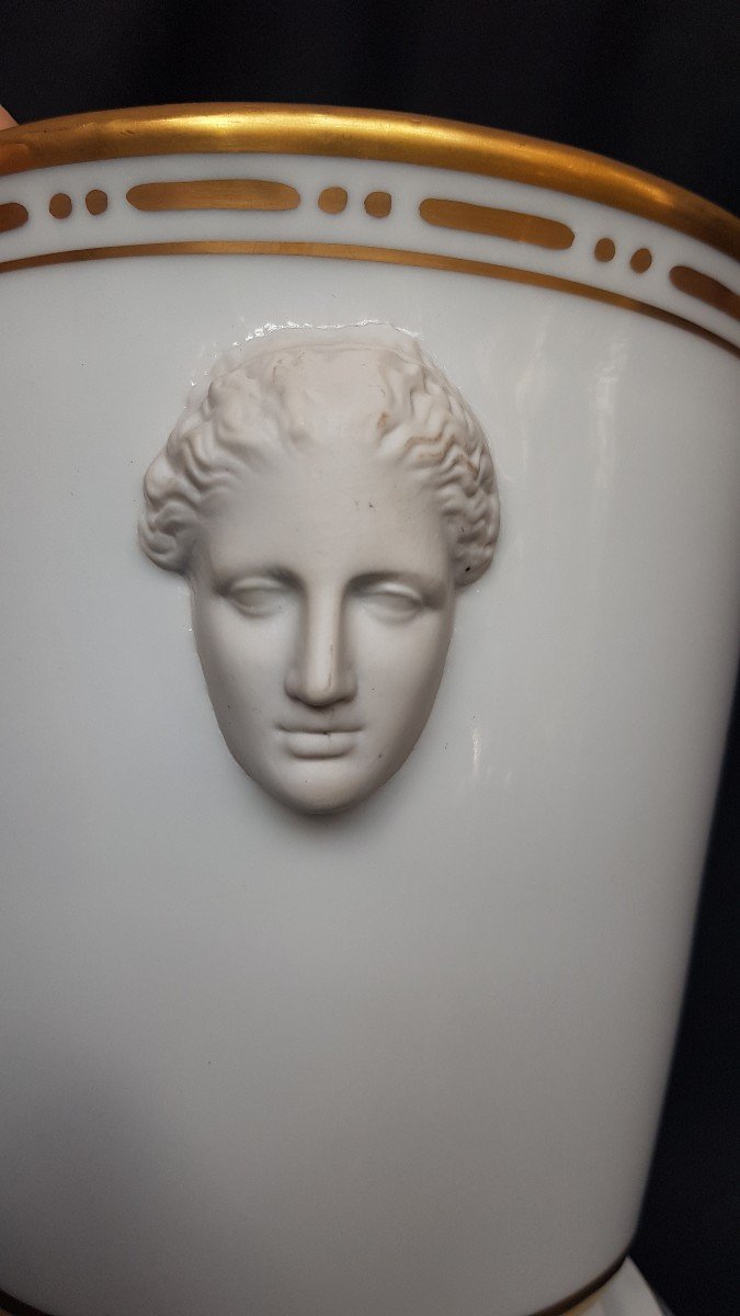 CACHE POT PORCELAINE DE PARIS DE STYLE EMPIRE FIN XIXe CACHE-POT VASE-photo-1