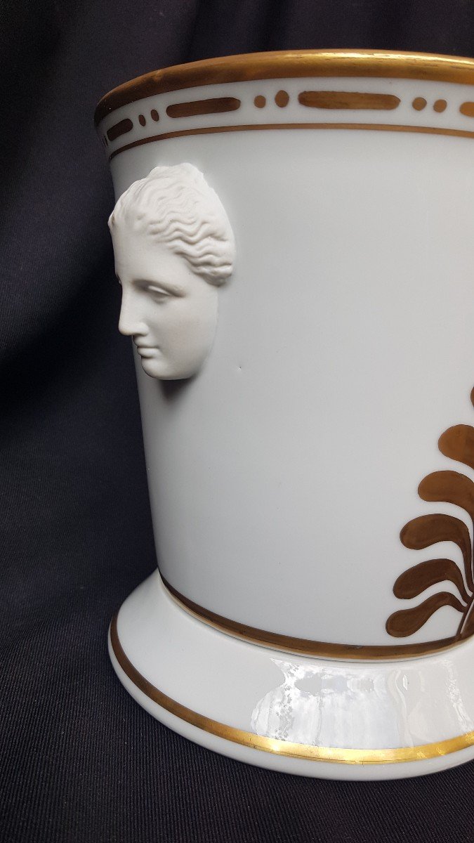 CACHE POT PORCELAINE DE PARIS DE STYLE EMPIRE FIN XIXe CACHE-POT VASE-photo-3