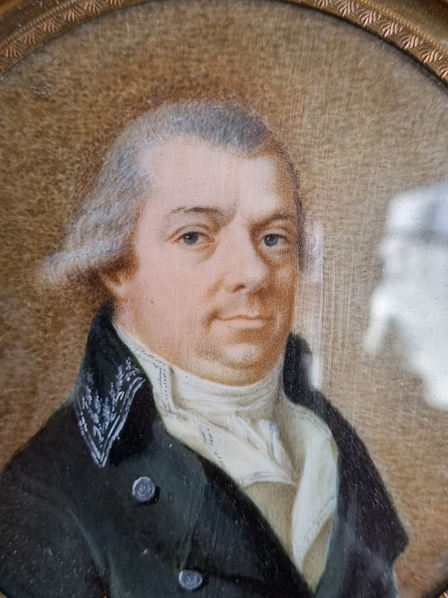 Miniature On Ivory Portrait Of A Man Late XVIII Louis XVI Period-photo-3