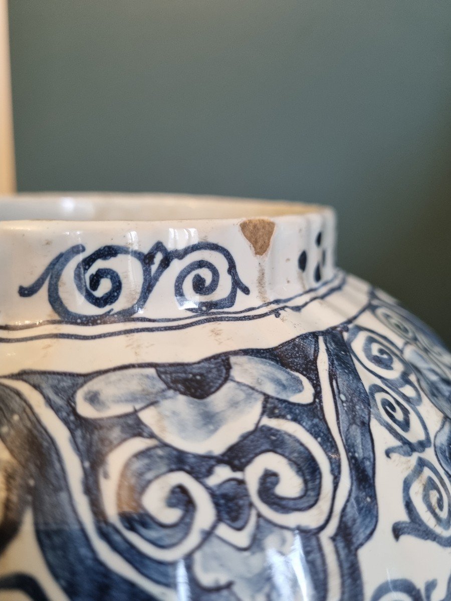 Pair Of 19th C. Delft Earthenware Pots / Covered Pots Potiche-photo-2