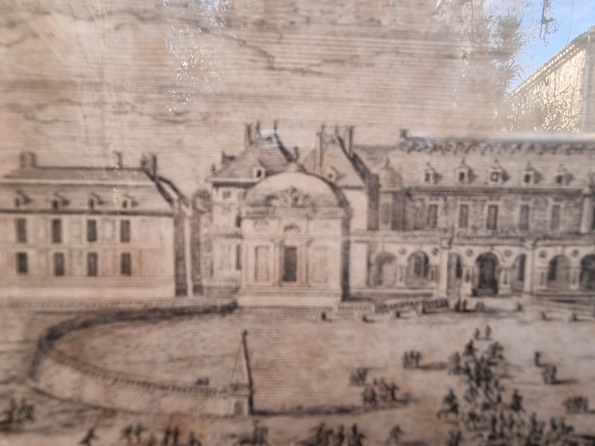 DU CABINET DU ROI - Van der Meulen / Bauduins VUE DU CHÂTEAU DE VERSAILLES 1685 XVIIe EAU-FORTE-photo-6