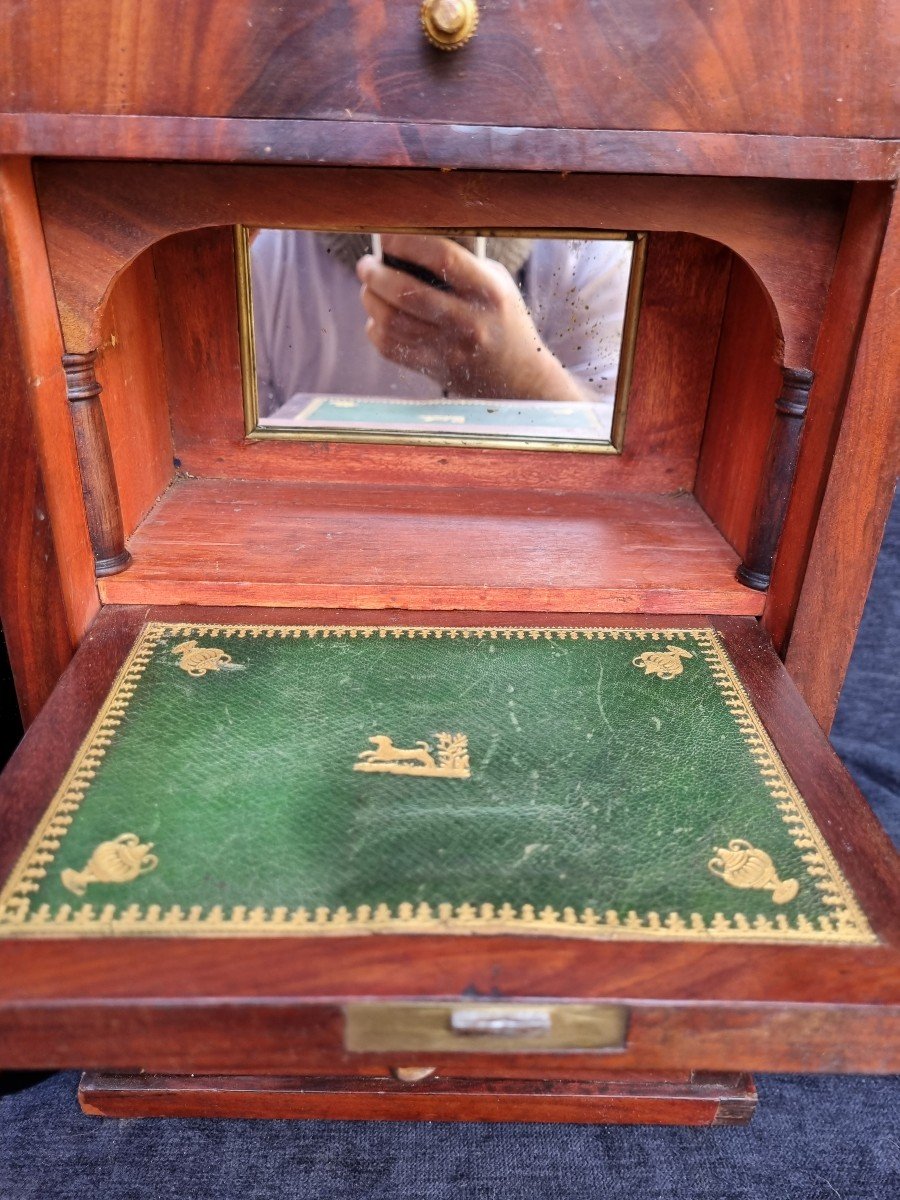 Secretary Furniture Of Master Or Doll Empire Restoration Mahogany XIXth-photo-2