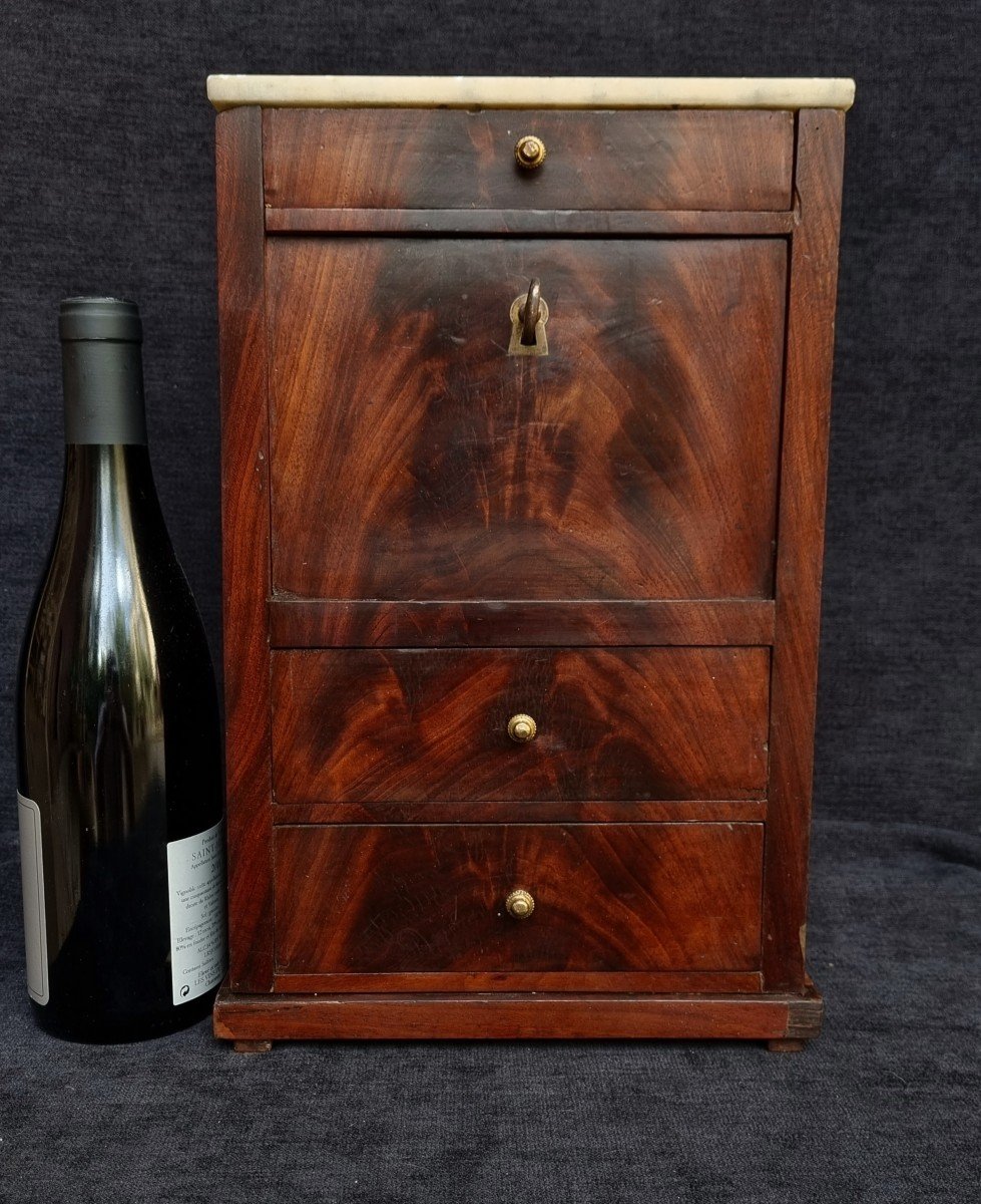 Secretary Furniture Of Master Or Doll Empire Restoration Mahogany XIXth-photo-4