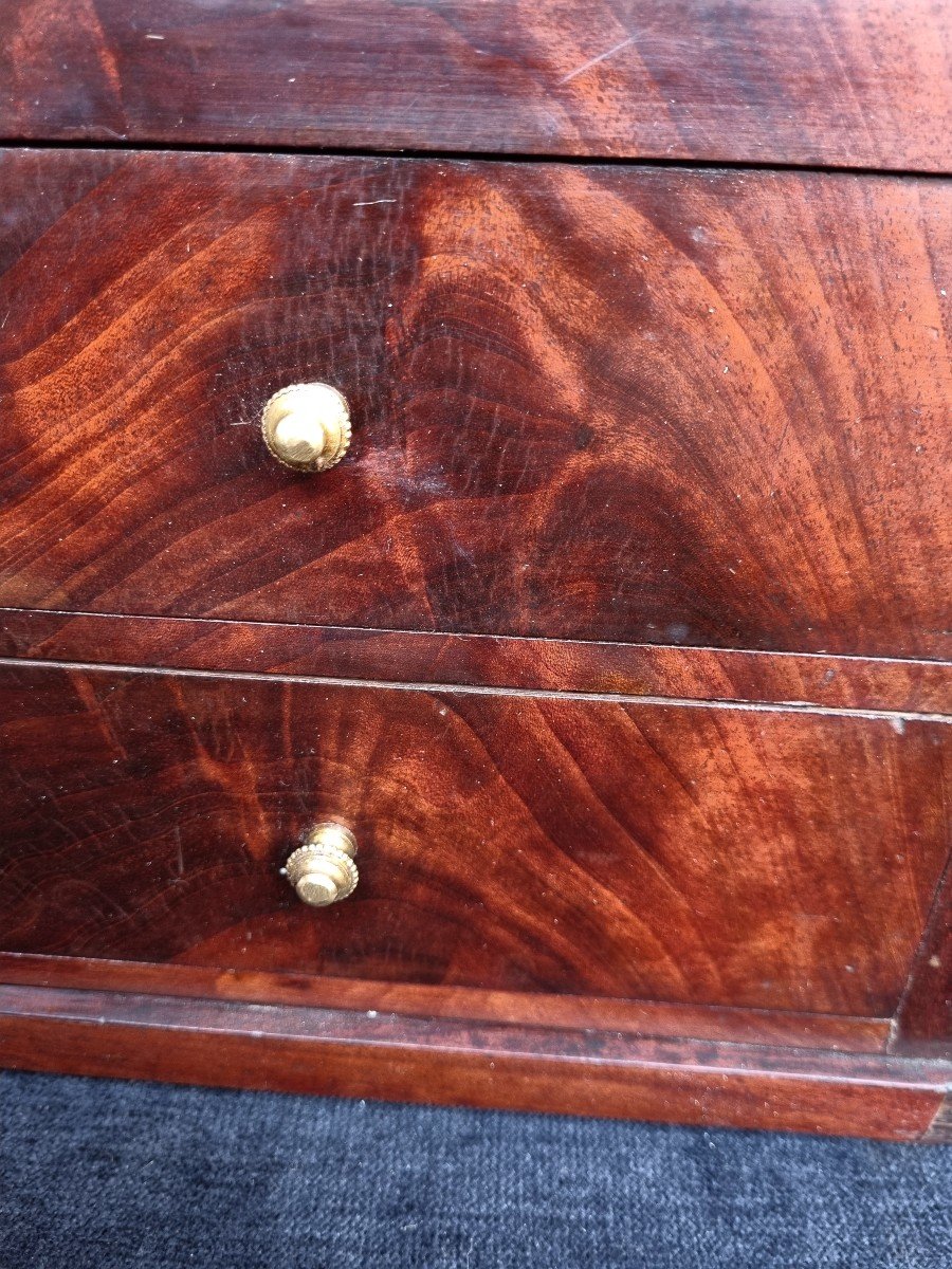 Secretary Furniture Of Master Or Doll Empire Restoration Mahogany XIXth-photo-1