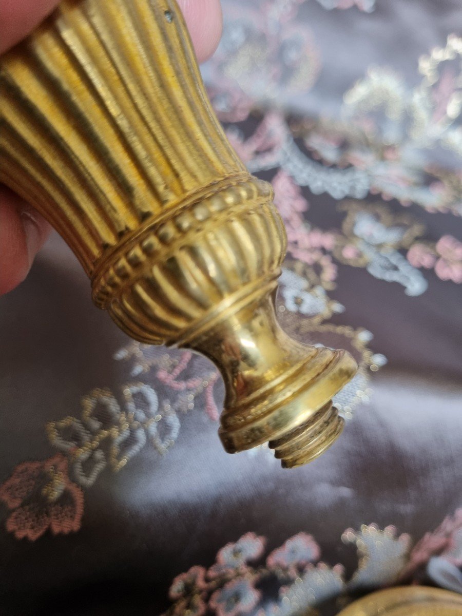 Candlesticks Called Gilt Bronze Table Bouts 18th Louis XVI Toilet-photo-2