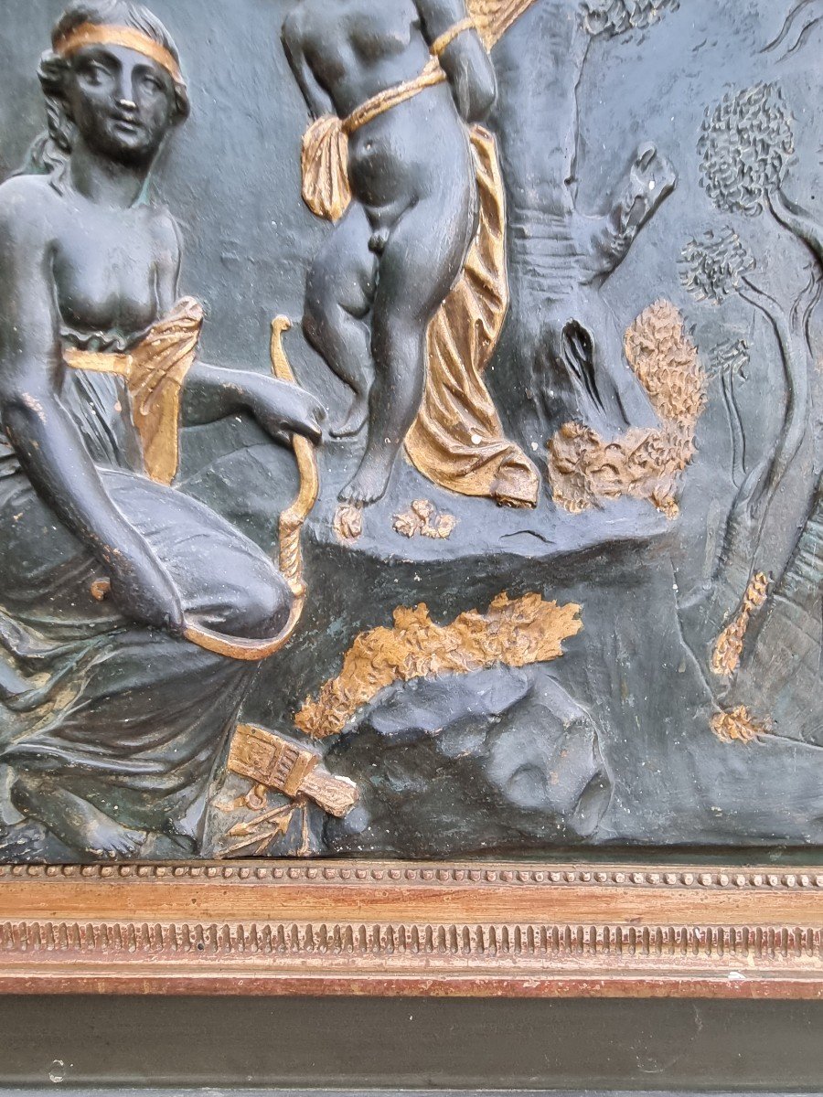 Trumeau Period Empire Al Antique Bas Relief Mirror-photo-2