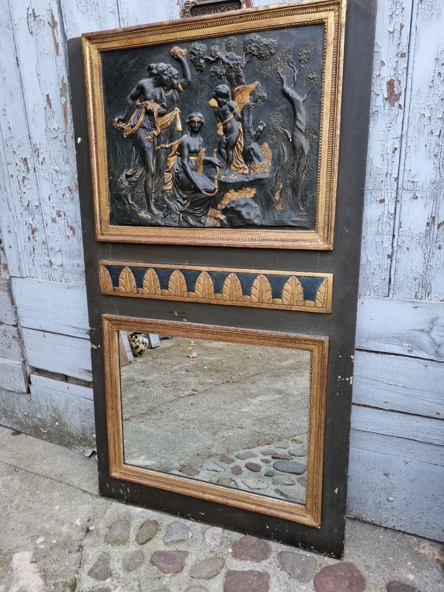 Trumeau Period Empire Al Antique Bas Relief Mirror-photo-7