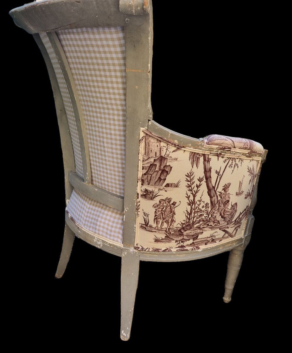 PAIRE DE BERGÈRES ÉPOQUE DIRECTOIRE FIN XVIIIe -photo-3