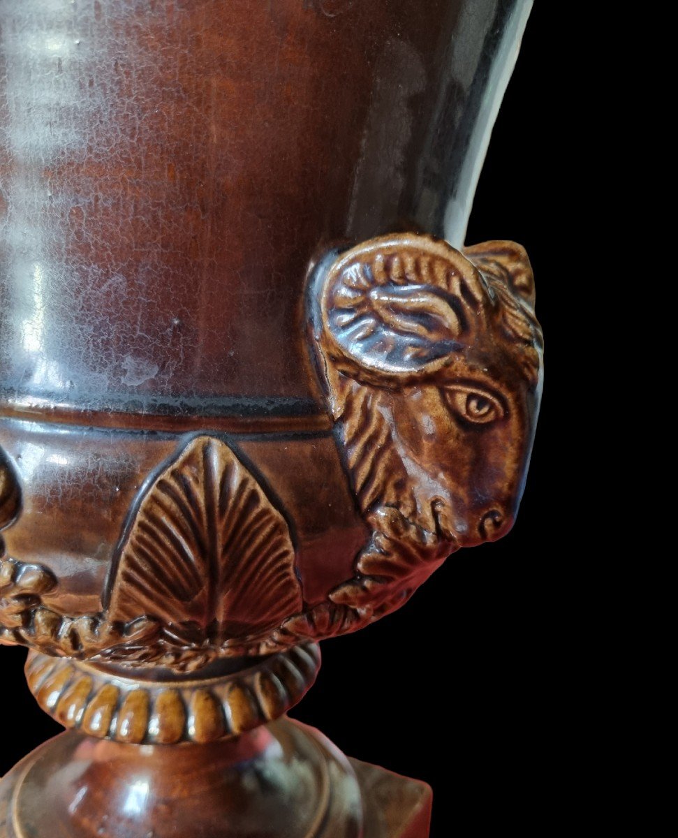 Earthenware Of Rouen Factory Of The Metairy Vase Medicis XIXth 2-photo-4