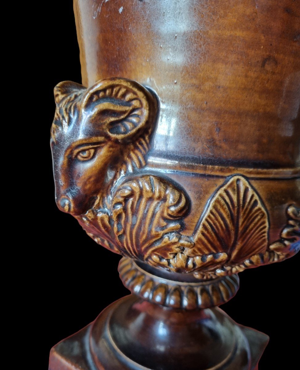 Earthenware Of Rouen Factory Of The Metairy Vase Medicis XIXth 2-photo-2