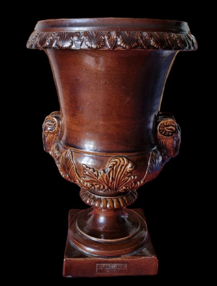 FAÏENCE DE ROUEN FABRIQUE DE LA METAIRIE VASE MEDICIS XIXe2