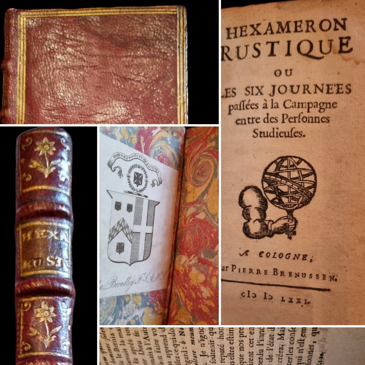 HEXAMERON RUSTIQUE 1671 LIVRE XVIIe LIBERTINAGE  LA MOTHE LE VAYER