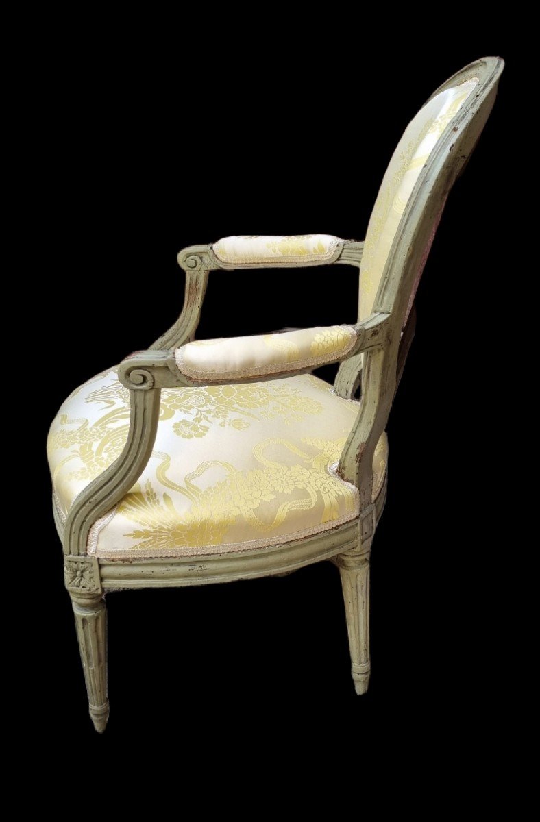 Cabriolet Armchair Louis XVI Stamped Nadal Eighteenth Medallion-photo-2