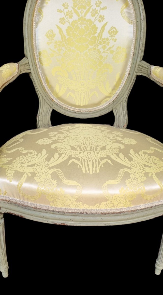Cabriolet Armchair Louis XVI Stamped Nadal Eighteenth Medallion-photo-1
