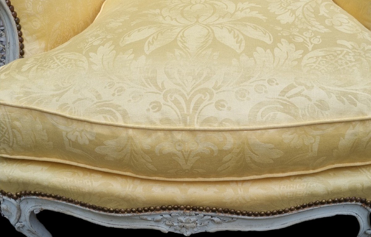  DUCHESSE BRISÉE STYLE LOUIS XV ÉPOQUE XIXe Pierre Frey Tissu / BERGÈRE LIT DE REPOS-photo-1