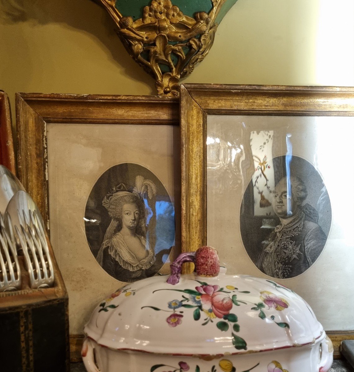 Engraving - Louis XVI And Marie-antoinette - Restoration Period Royalist Souvenir-photo-2