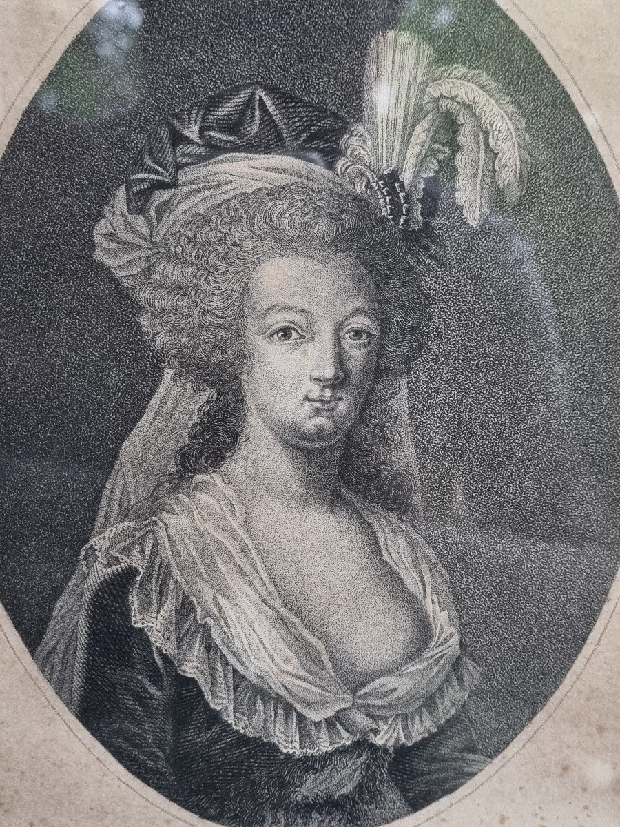 Engraving - Louis XVI And Marie-antoinette - Restoration Period Royalist Souvenir-photo-1