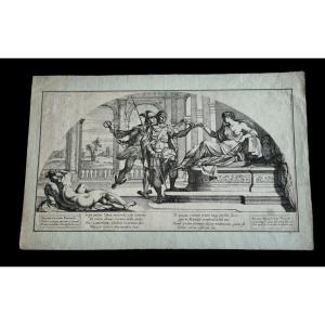 17th Century Engraving Mignard Caracci Palace Farnese Grand Tour Rome