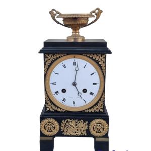Empire Period Patina And Golden Bronze Clock