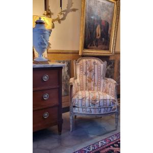 Louis XVI Period Bergere Pierre Frey Fabric