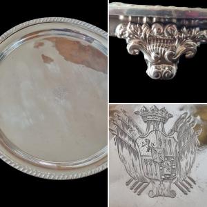 Coat Of Arms Duc De Gramont Centerpiece Crown Especially Tray