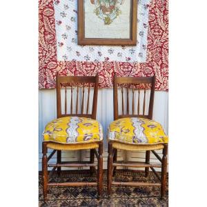 Pair Of Front Chairs, Directory Period, End Of The 18th Century